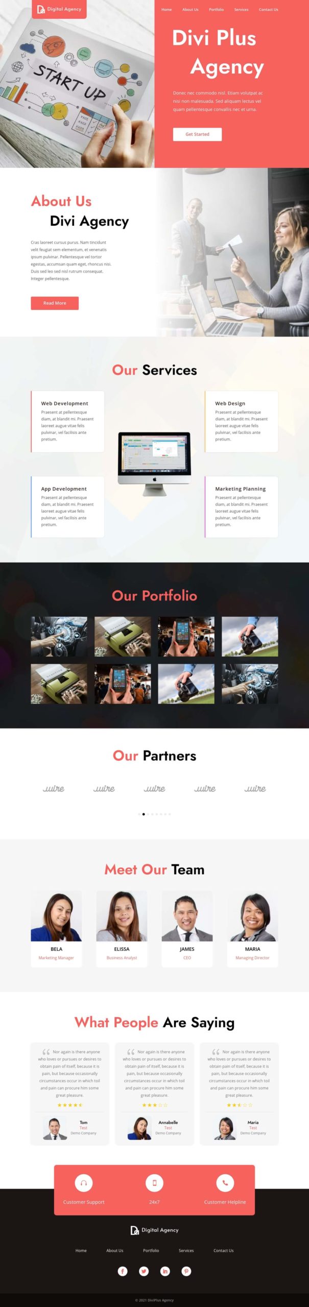 Divi Plus Agency Child Theme Home