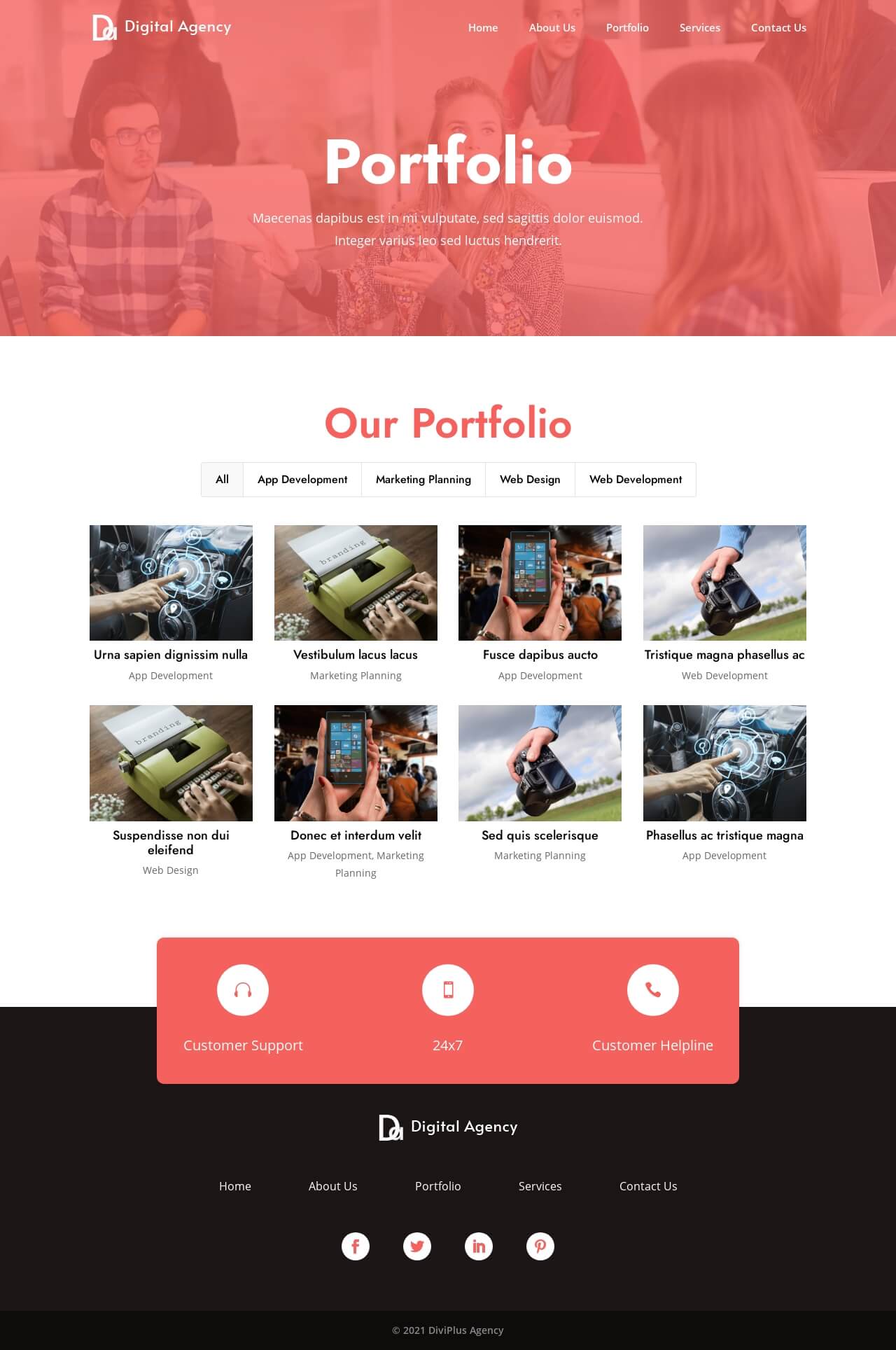 Divi Plus Agency Child Theme Portfolio