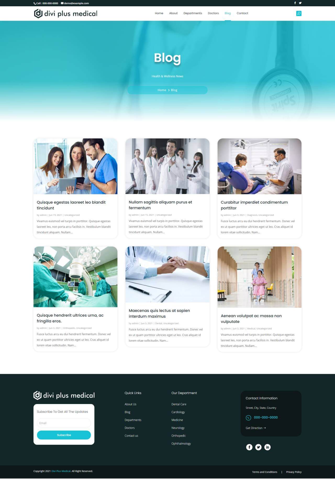 Divi Plus Medical Child Theme Blog