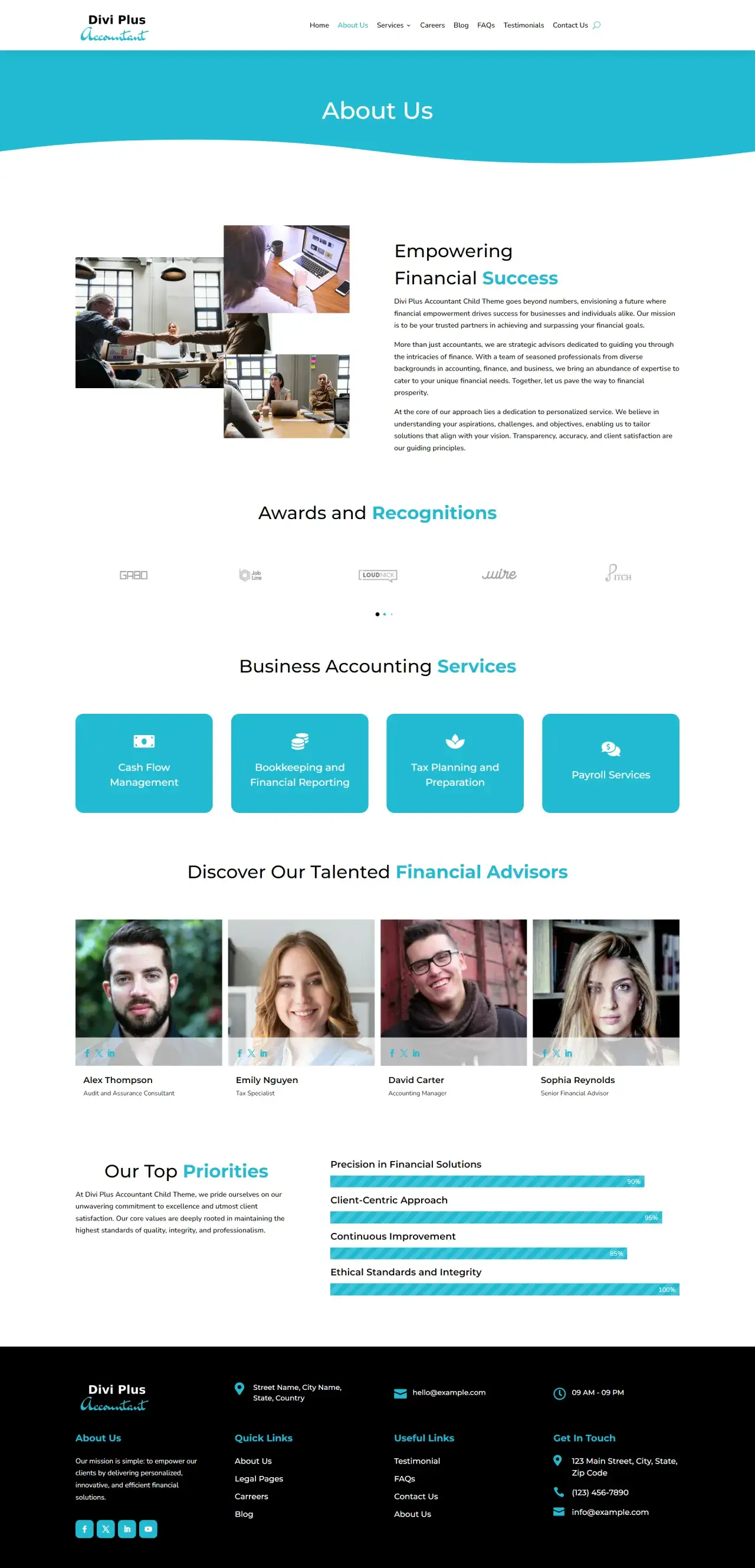 Divi Plus Accountant Child Theme