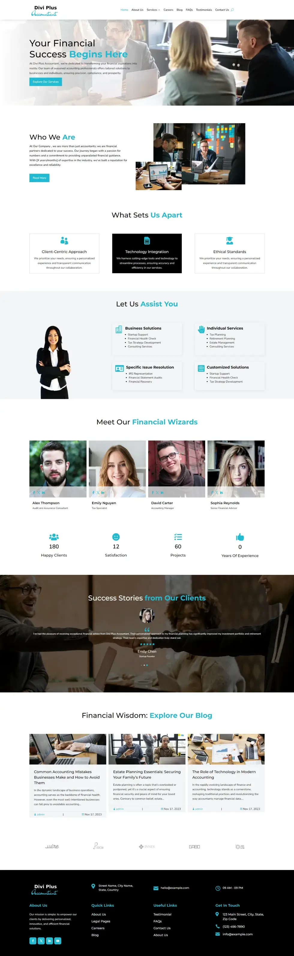 Divi Plus Accountant Child Theme