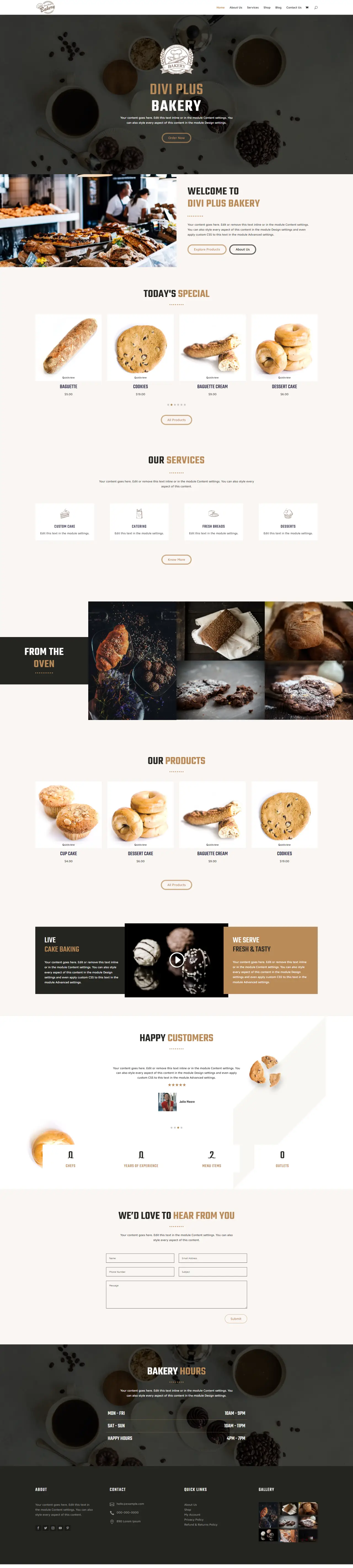 Divi Plus Bakery Child Theme Home