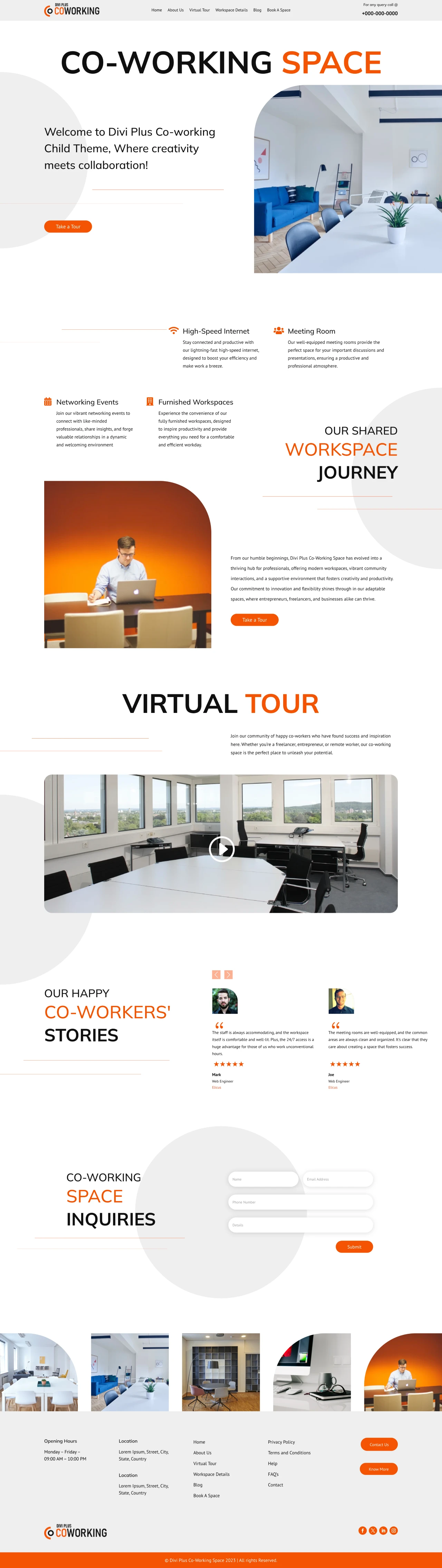 Divi Plus Co-Working Space Child Theme