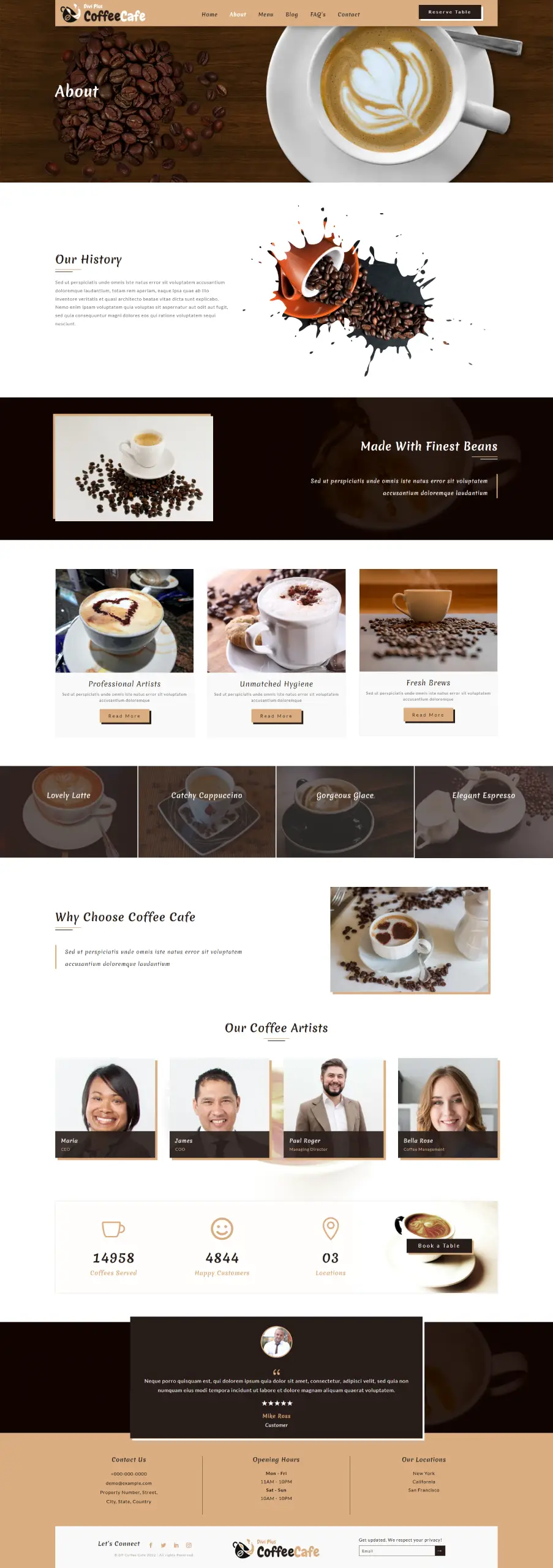 Divi Plus Coffee Cafe Child Theme About Us