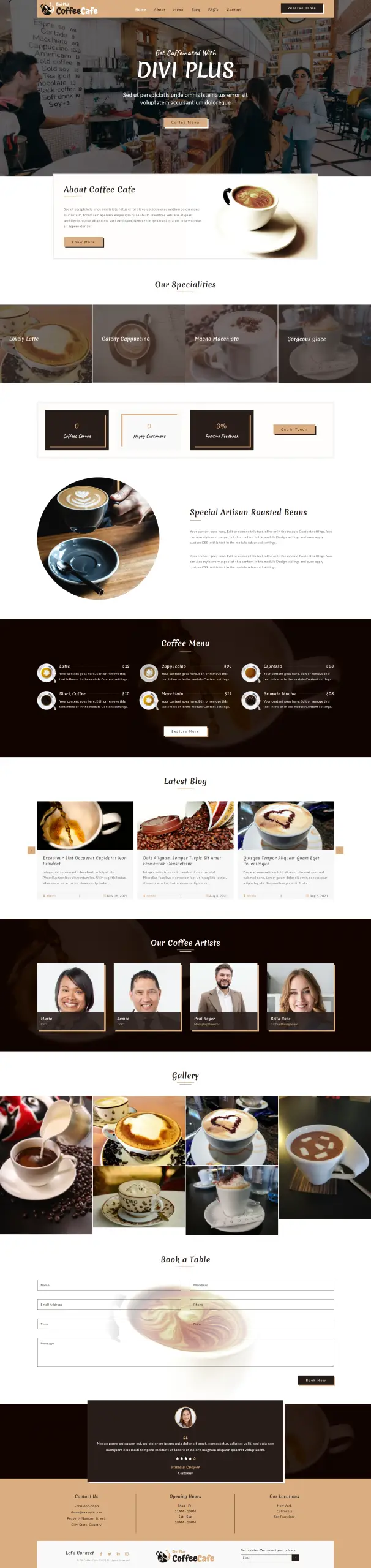 Divi Plus Coffee Cafe Child Theme Home