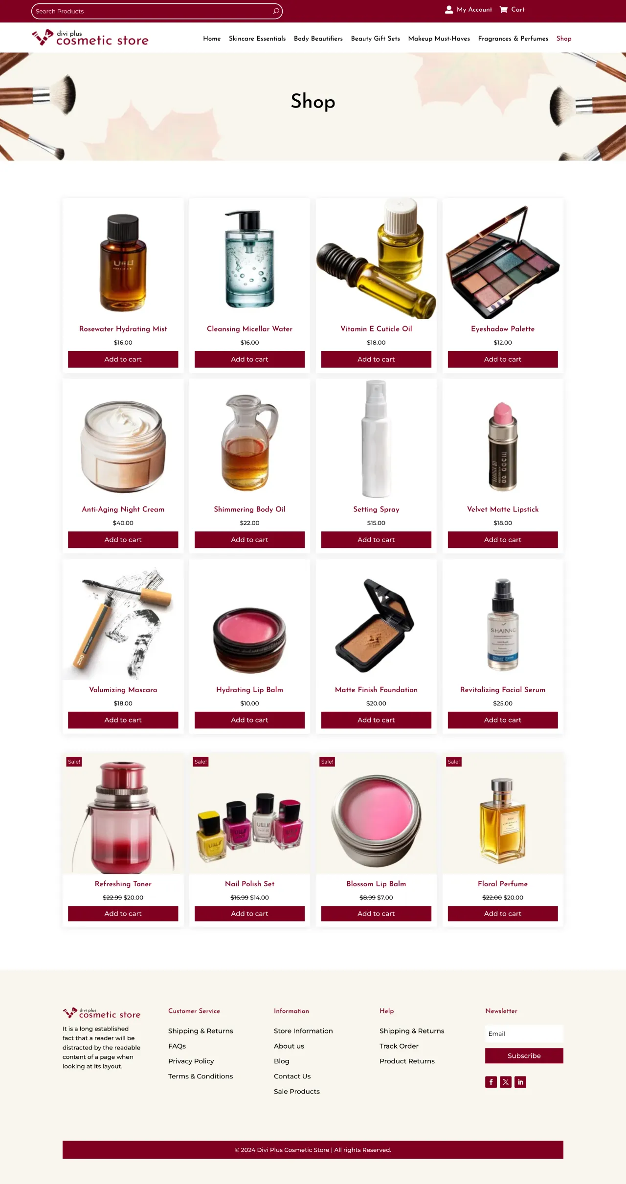 Divi Plus Cosmetic Store Child Theme Blog