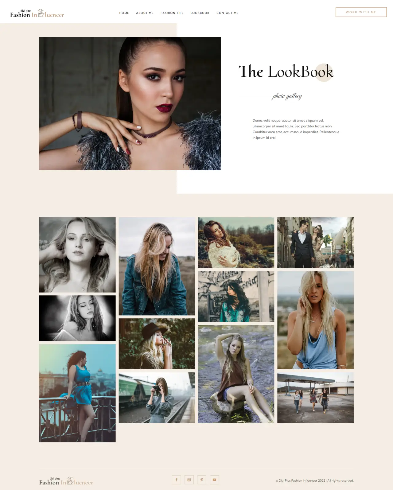 Divi Plus Fashion Influencer Child Theme LookBook