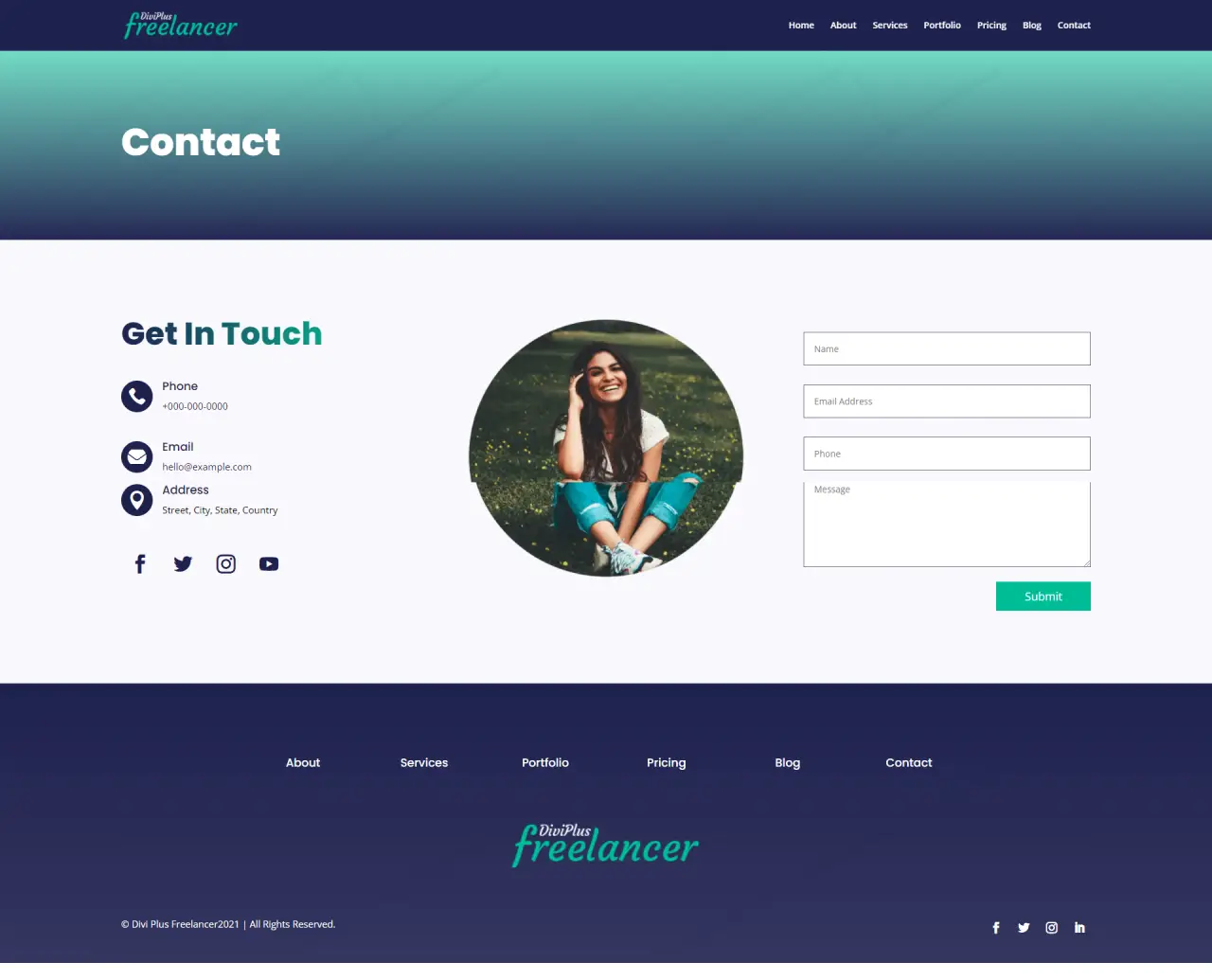 Divi Plus Freelancer Contact