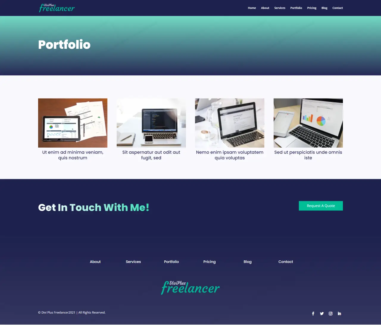 Divi Plus Freelancer Portfolio