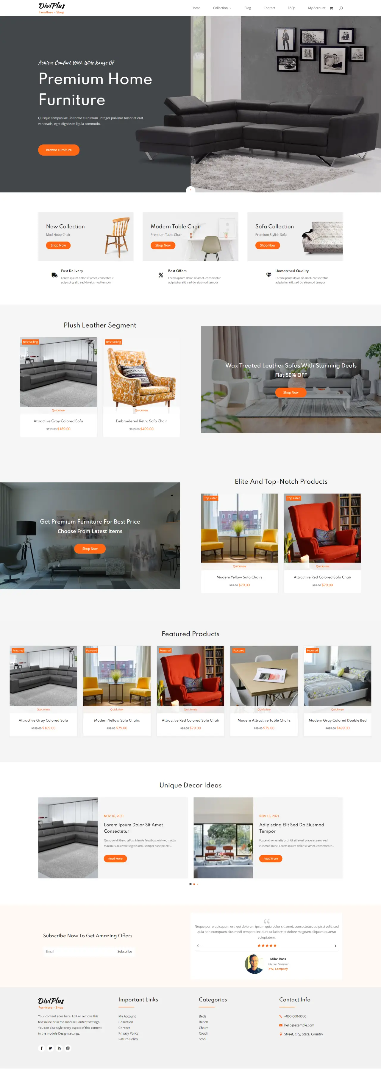 Divi Plus Furniture Store Home