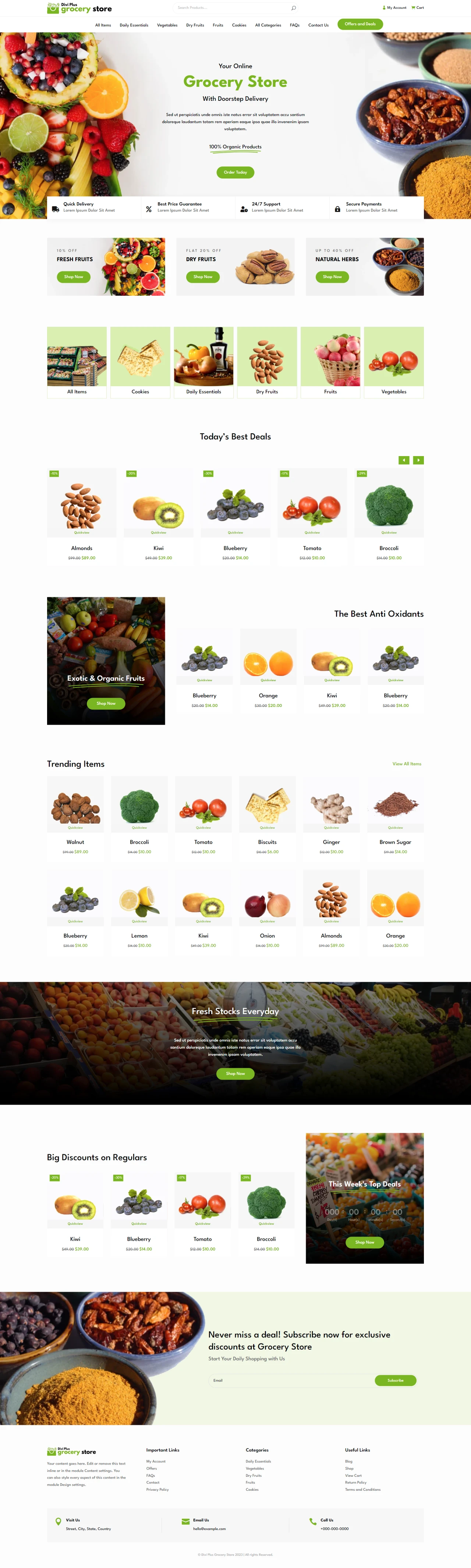 Divi Plus Grocery Store Child Theme Home