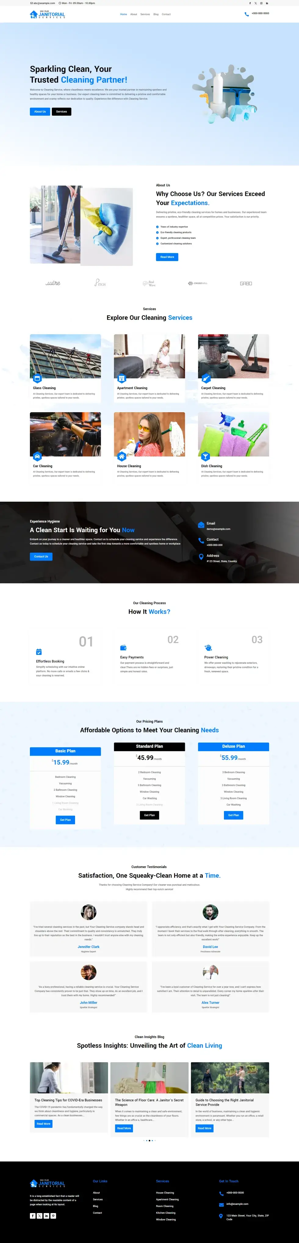 Divi Plus Janitorial Services Child Theme