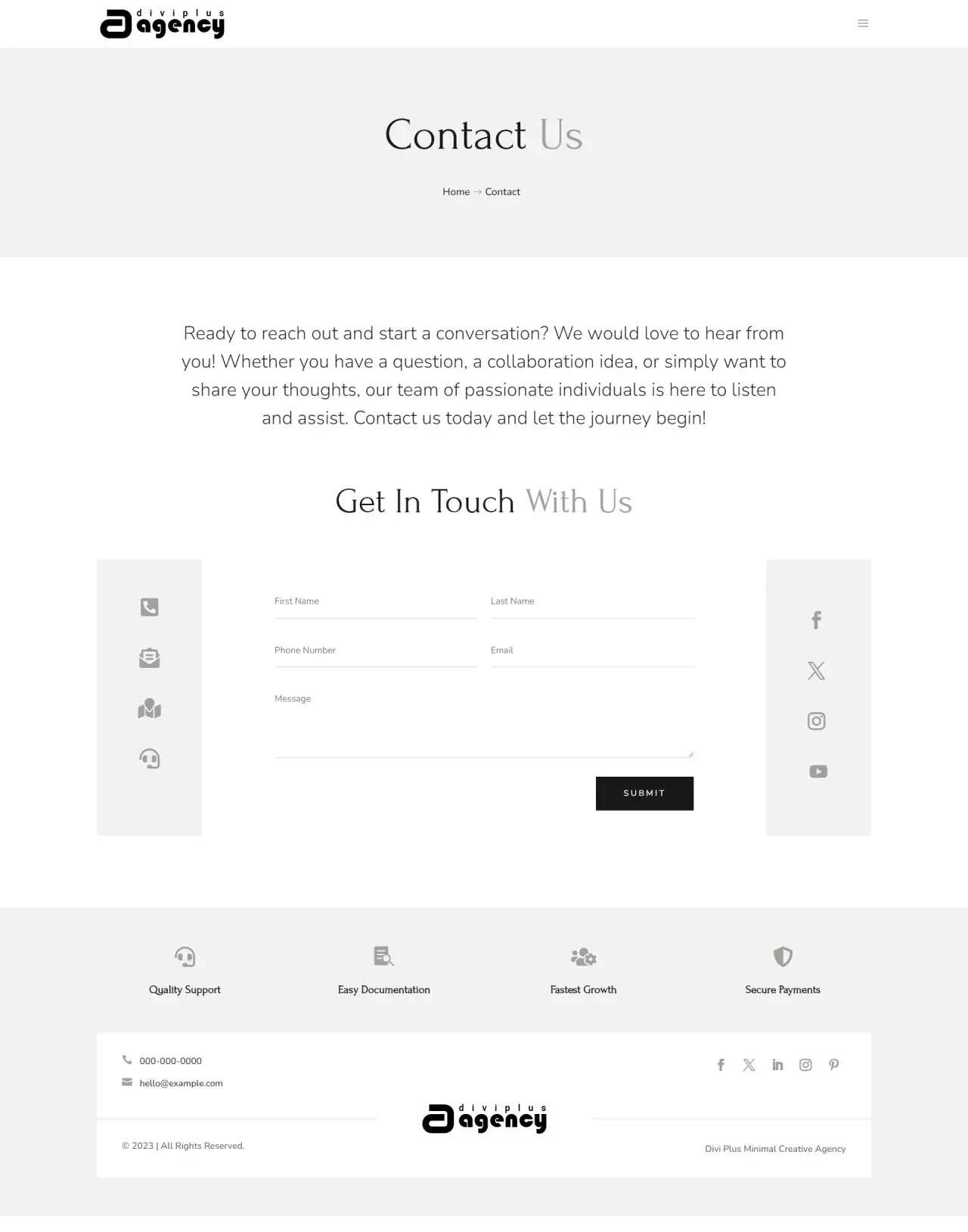 Divi Plus Minimal Creative Agency Child Theme