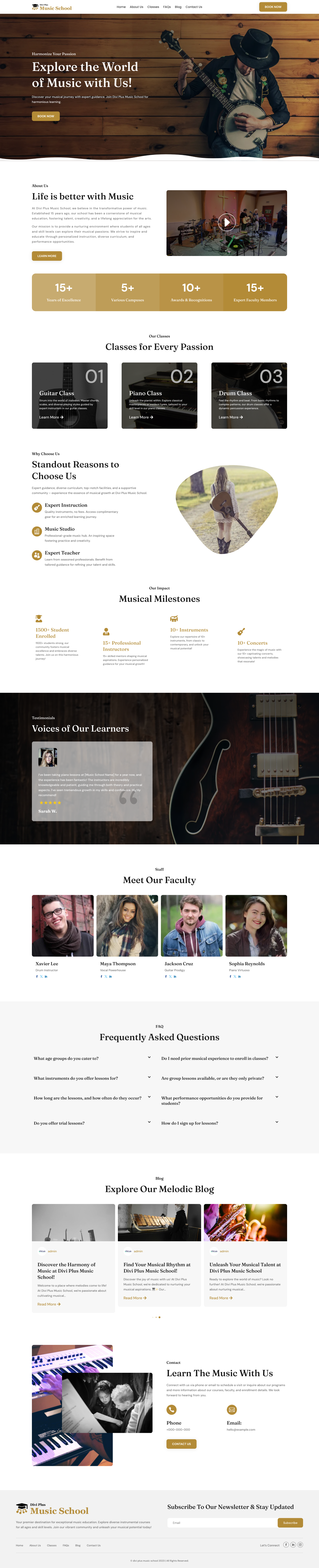 Divi Plus Music School Child Theme Home