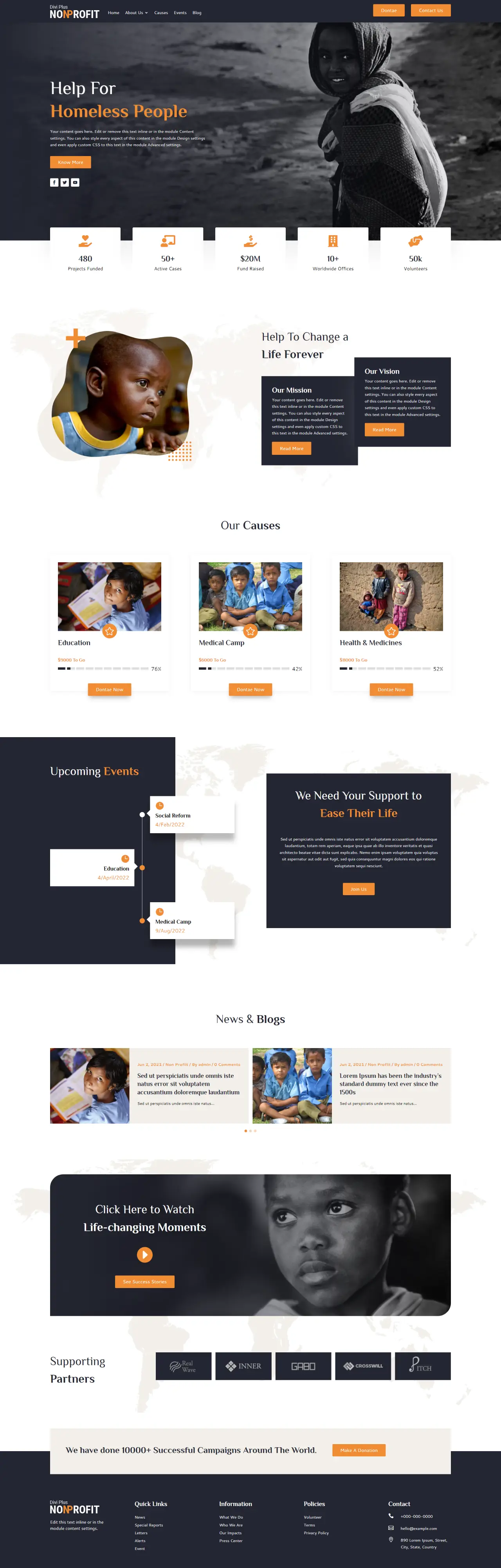 Divi Plus Non Profit Child Theme