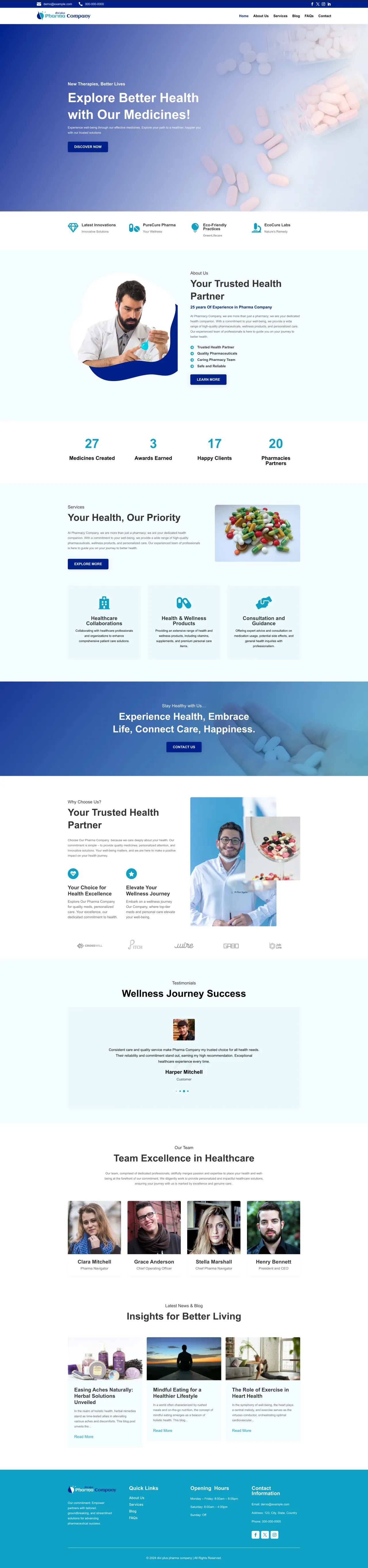 Divi Plus Pharma Company Theme Home