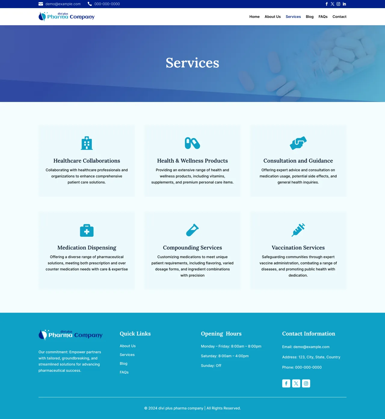 Divi Plus Pharma Company Theme Services