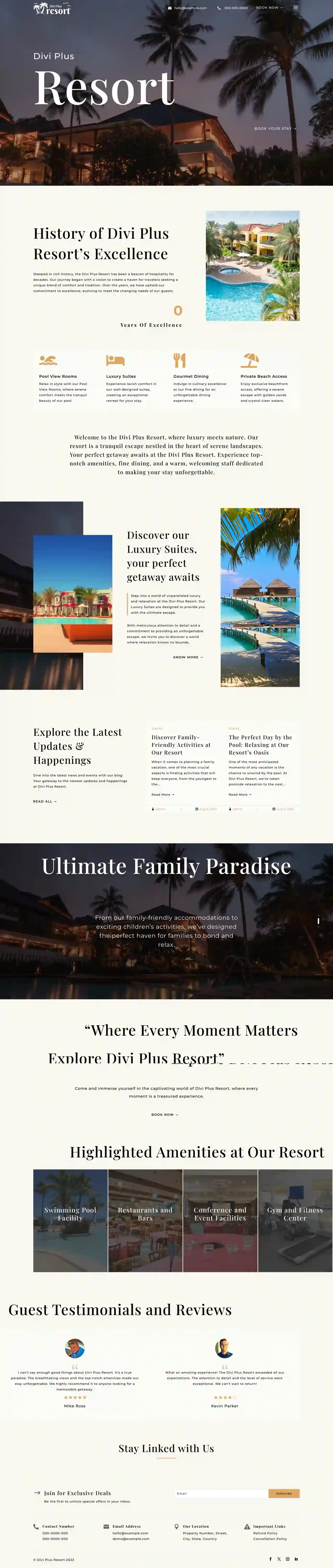 Divi Plus Resort Child Theme