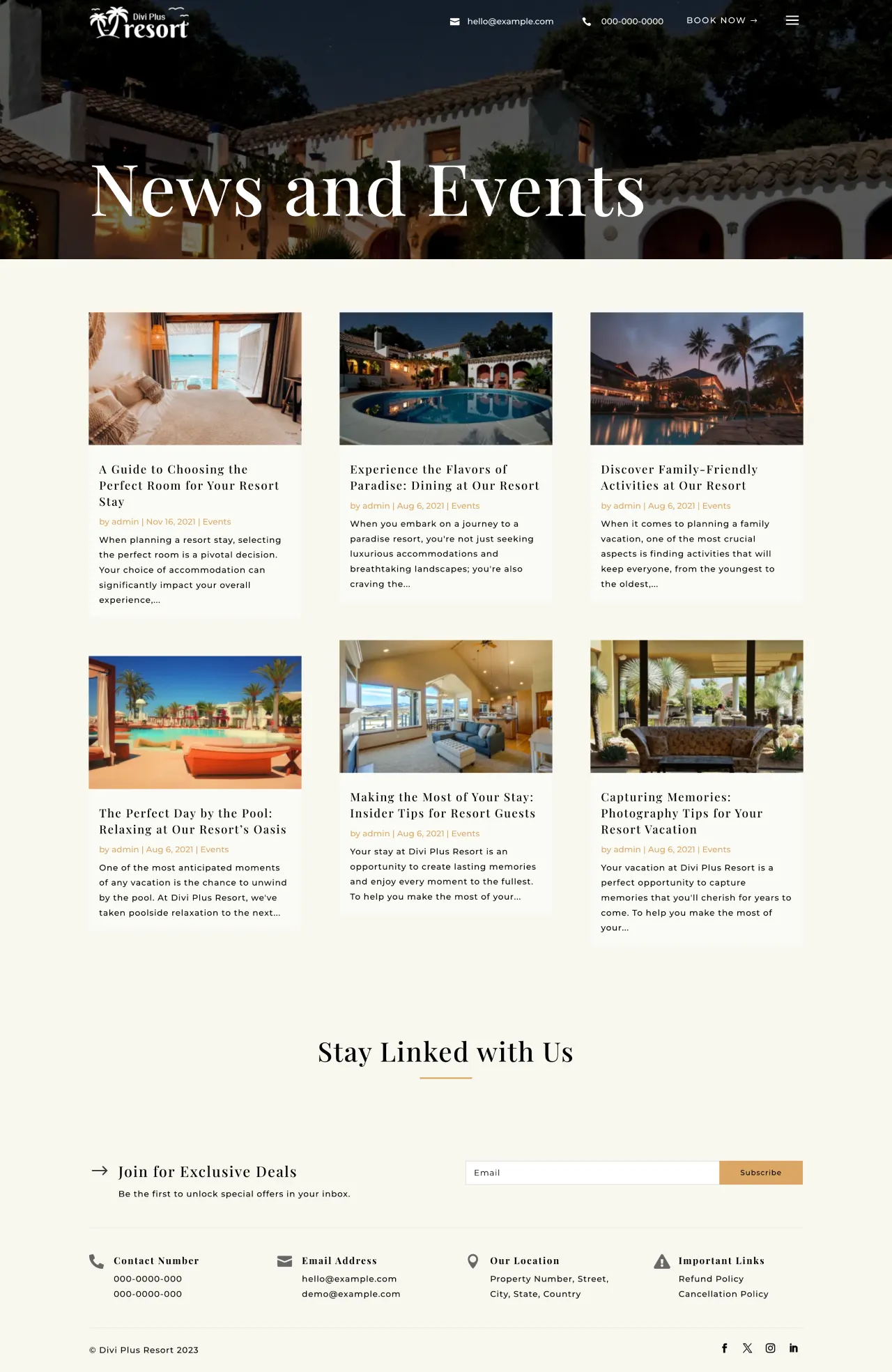 Divi Plus Resort Child Theme