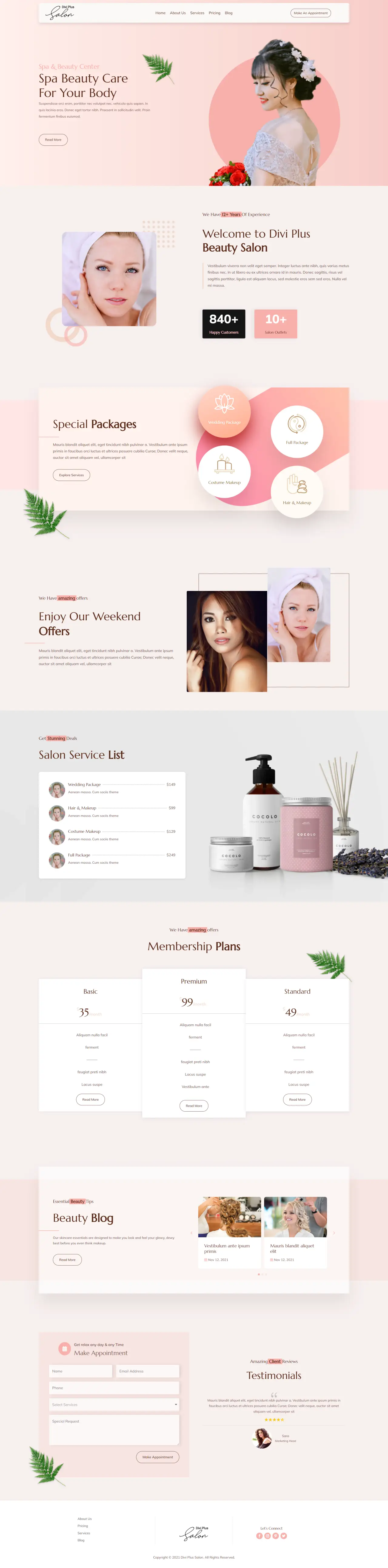 Divi Plus Salon Child Theme