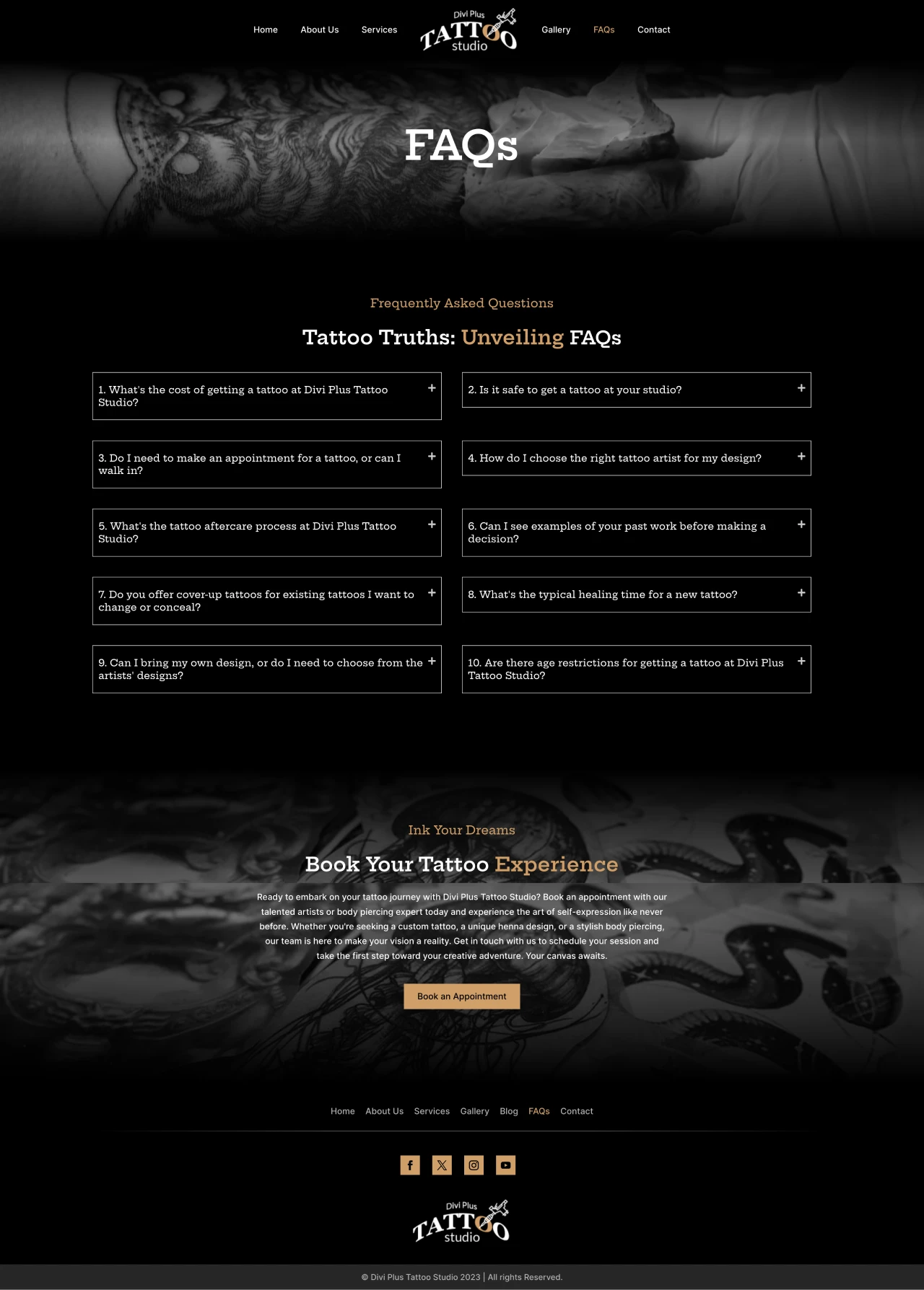 Divi Plus Tattoo Studio Child Theme