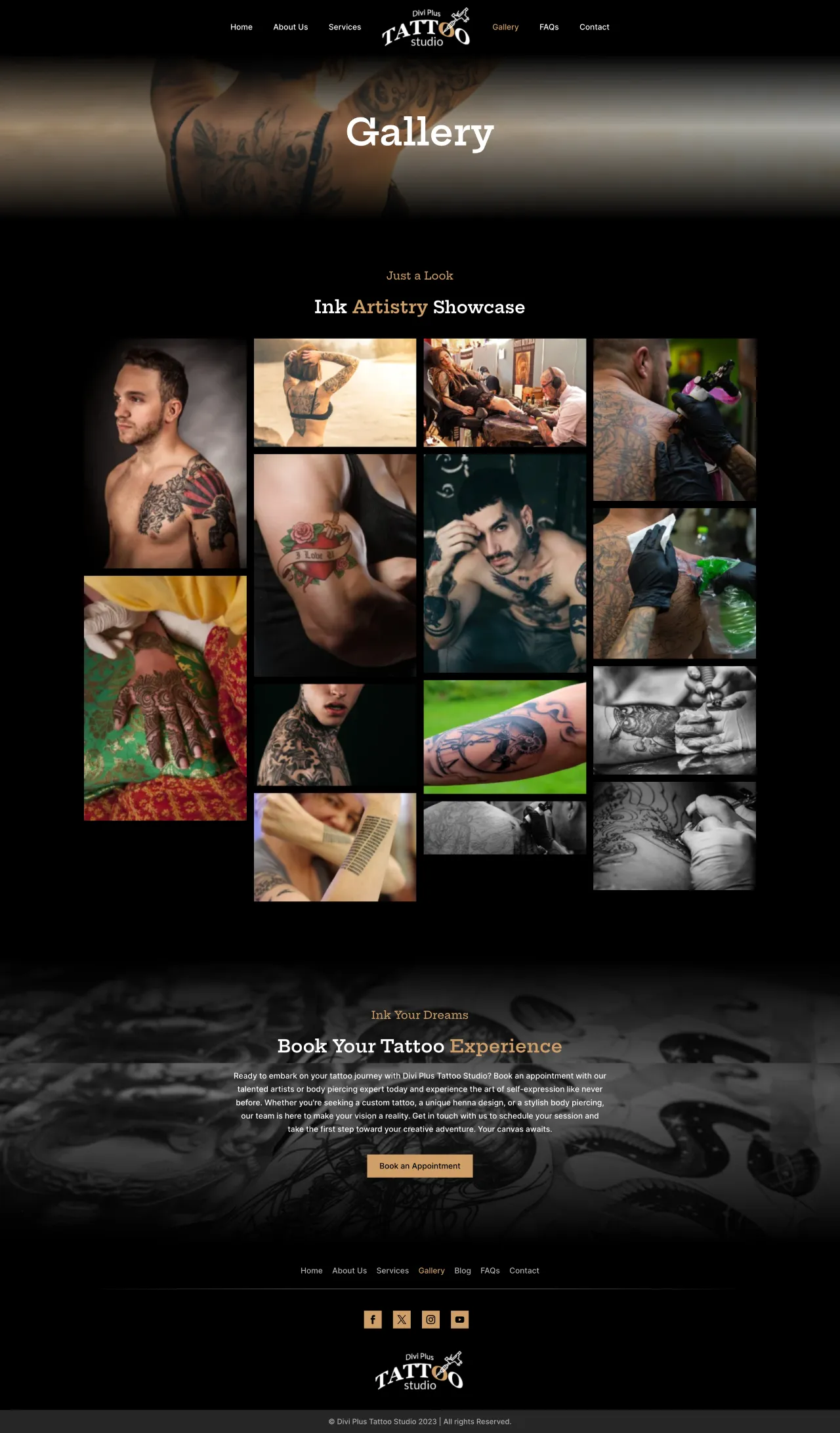 Divi Plus Tattoo Studio Child Theme