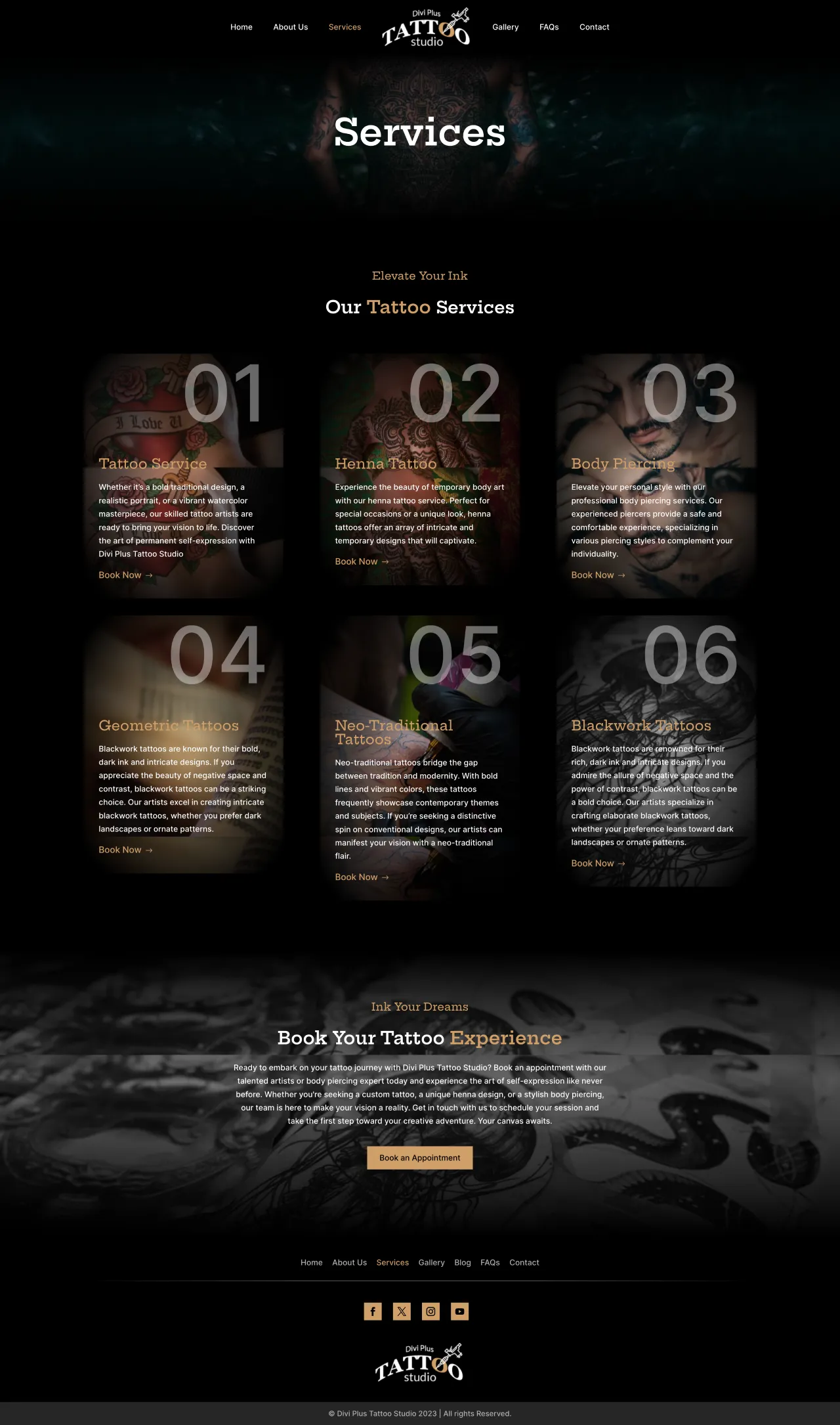 Divi Plus Tattoo Studio Child Theme