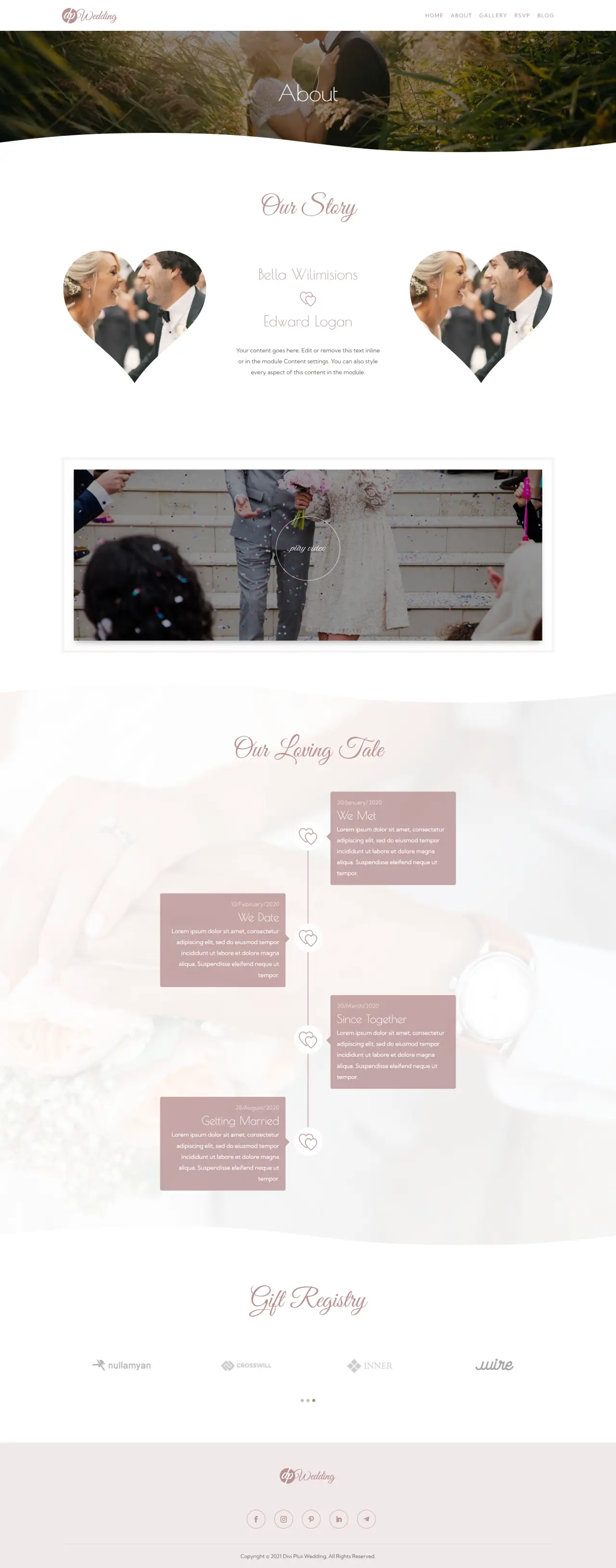 Divi Plus Wedding About