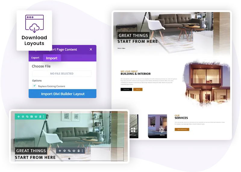 Divi pre-built templates